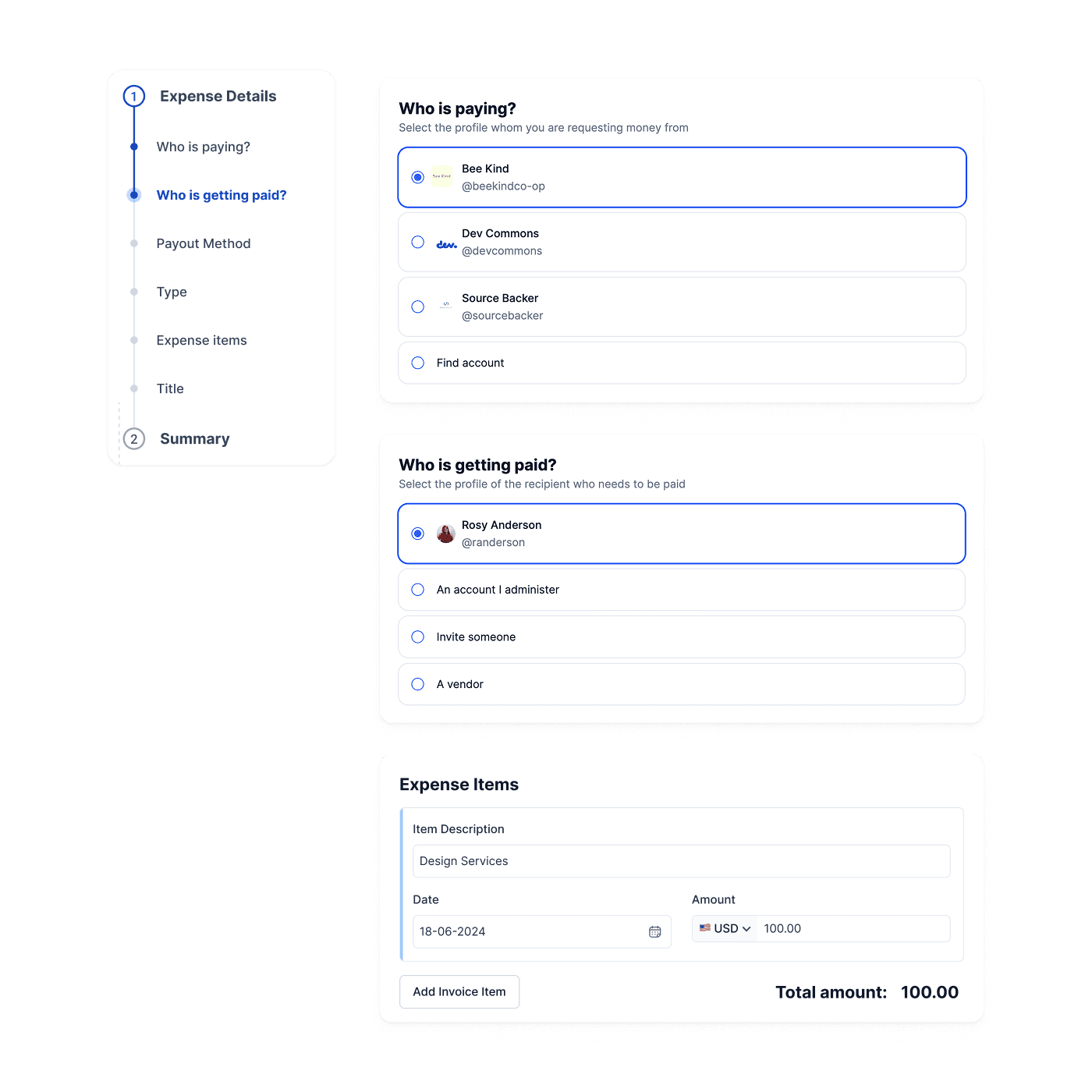 Accept requests from people asking to get paid