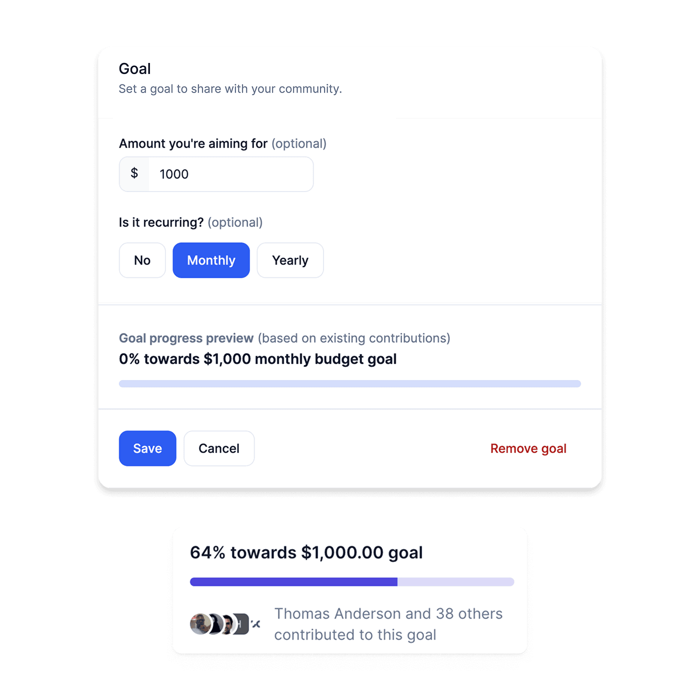 Set & commit to funding goals