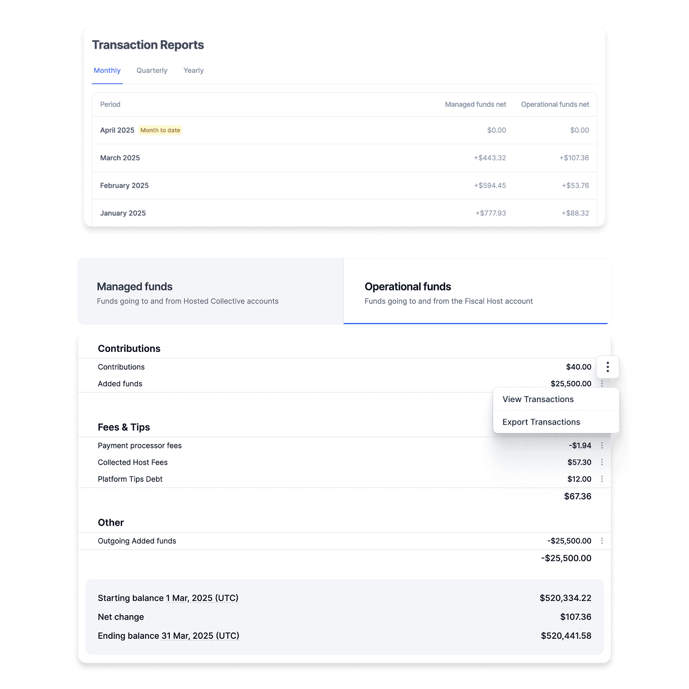 Legible financial summaries 