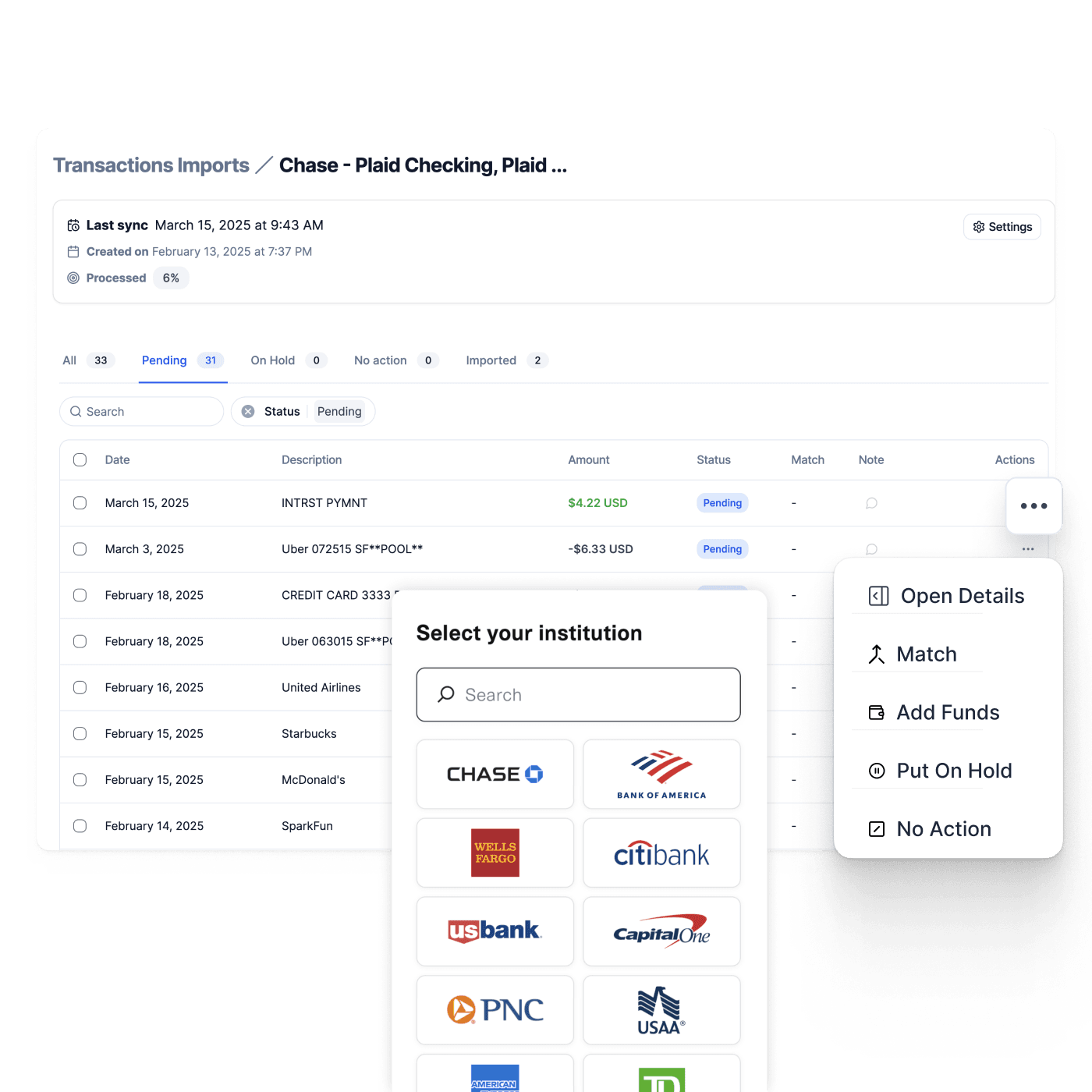 Connect your bank accounts