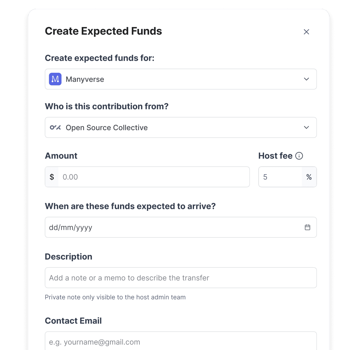 Track promised funds